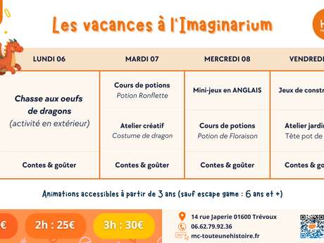 Animations Toute une Histoire en avril