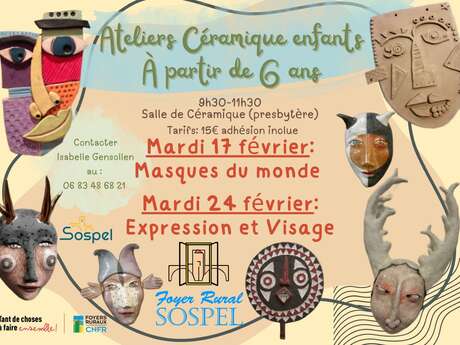 Atelier céramique enfants : Les masques du monde