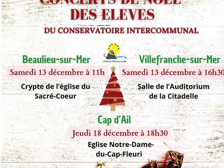 Concert de Noël des élèves du Conservatoire intercommunal