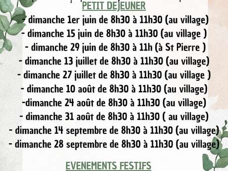 Les petits-déjeuner du comité des fêtes de Miramont
