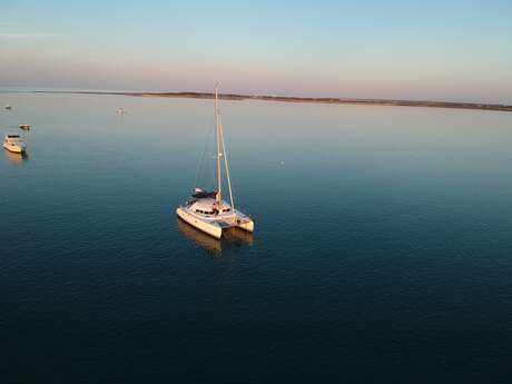 Balade en Mer Couché de Soleil sur Catamaran ou semi-rigide 11m par Ile de Ré Nautisme