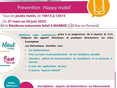 Cours de l'utilisation d'un smartphone