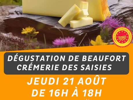 Dégustation de Beaufort à la crèmerie des Saisies