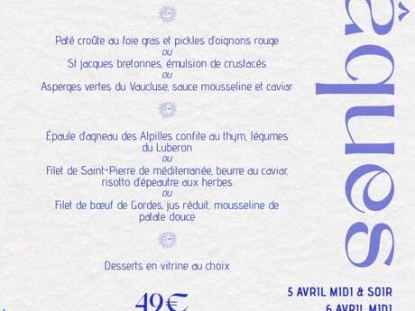 Menu spécial Pâques