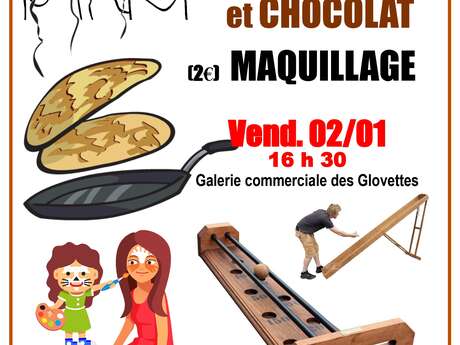 Jeux en bois, crêpes et chocolat