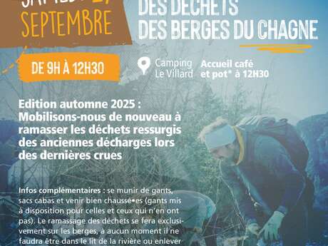 Nettoyage citoyen des déchets des berges du Chagne