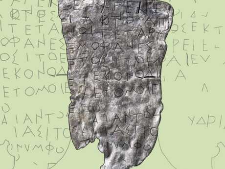 Exposition "l'objet du moment": la tablette en plomb d'Antipolis