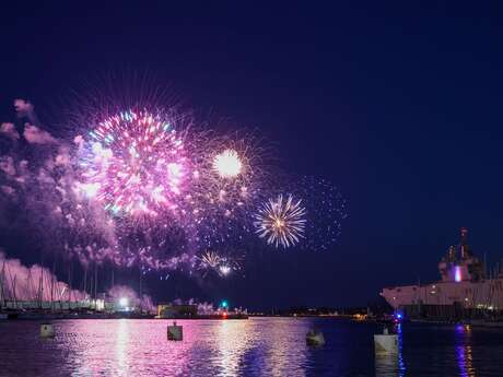 Sortie en mer feux d'artifice