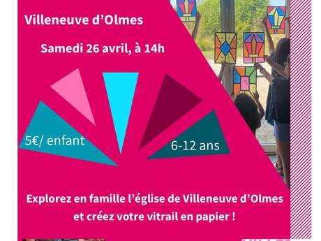 Petits artistes en herbe : explorez l’église de Villeneuve d’Olmes et créez votre vitrail en papier !