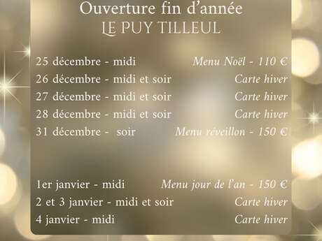Réveillon du Nouvel An au Puy Tilleul