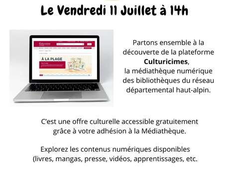 Atelier numérique : découverte de Culturicimes