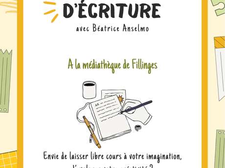 Atelier d'écriture avec Béatrice Anselmo à la médiathèque de L'Ours Bleue