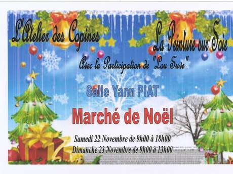 Christmas exhibition and sale by "L'atelier des Copines" and "Peinture sur soie et porcelaine".