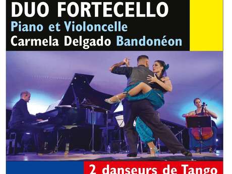 Concert du duo Fortecello, Carmela Delgado et 2 danseurs