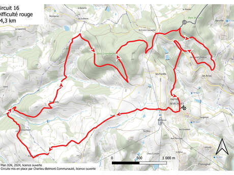 Itinéraire VTT : circuit 16, base Le Cergne