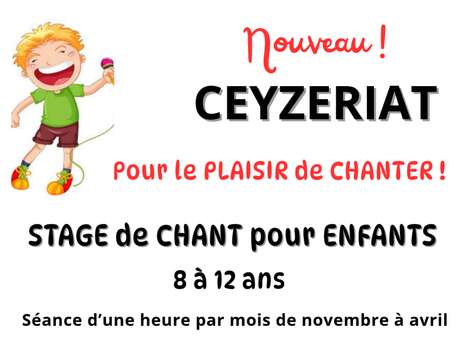 Stage chant collectif enfants 8 à 12 ans - 1h par mois de novembre 25 à avril 26