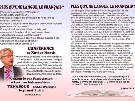 Conférence : "Plus qu'une langue, le français ?"