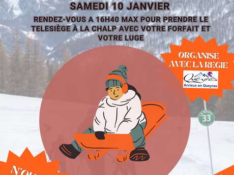 Descente géante en luge