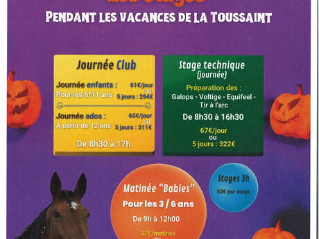 Stages Centre Equestre AGASC - Vacances de la Toussaint