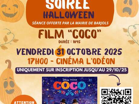 Projection du dessin animé Coco : Soirée Halloween Projection du dessin animé Coco : Soirée Halloween