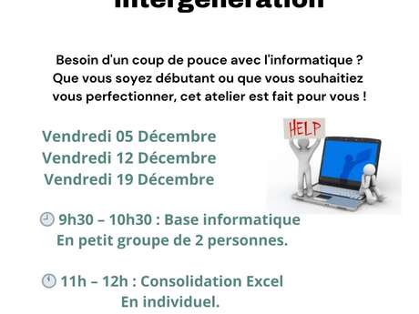 Atelier de base informatique intergénération