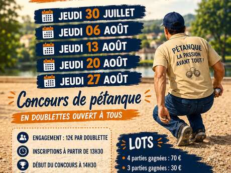 Concours de pétanque - Doublettes - Ouvert à tous
