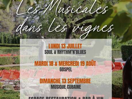 Les Musicales dans les Vignes -Château Sainte Roseline - Hommage à Aretha Franklin, Whitney Houston, Ray Charles
