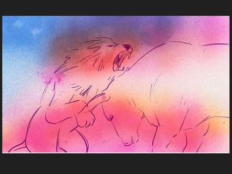 Un lion armé d'un caducée