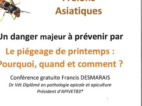 Conférence "Frélons asiatiques : Un danger majeur à prévenir par le piégeage de printemps"