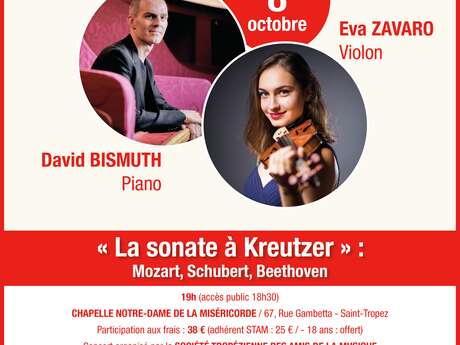 Concert - Festival d'automne - Eva ZAVARO (violon) & David BISMUTH (piano)