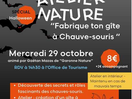 Atelier nature spécial Halloween : Fabrique ton gîte à chauve-souris ! Atelier nature spécial Halloween : Fabrique ton gîte à chauve-souris !