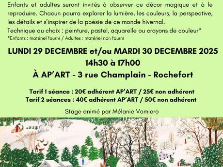 Christmas workshop: Painting, pastels, watercolours, coloured pencils