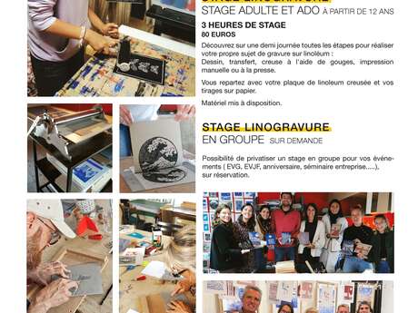 Chevalier Gambette : Stage d'initiation Linogravure pour adultes