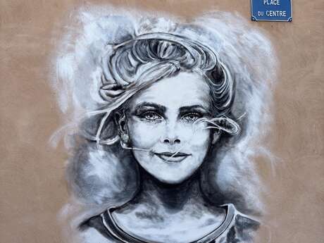 Oeuvre street art Portrait en noir et blanc par l'artiste ALDIE