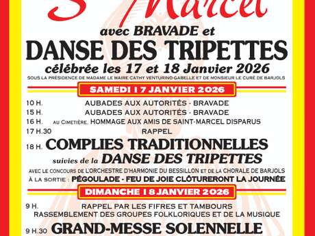 Petite fête de la Saint Marcel :  célébrations religieuses, bravades et danse des Tripettes