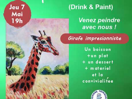 Jirafa impresionista - Beber y pintar