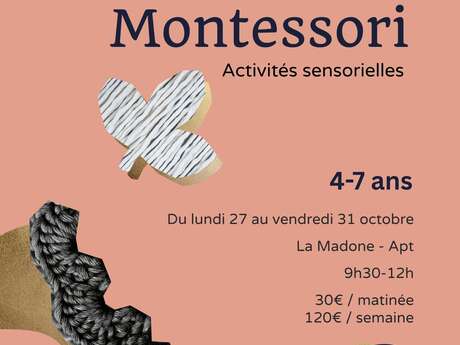 Stage Montessori - activités sensorielles Stage Montessori - activités sensorielles