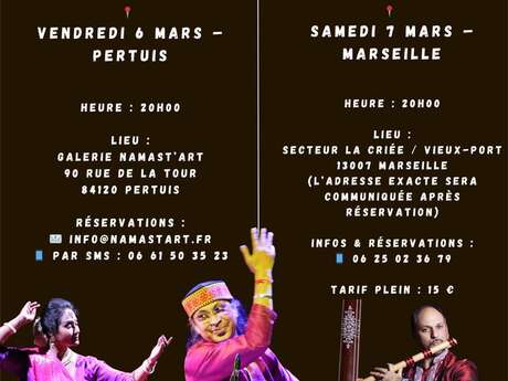 Spectacle de musique et de danse classiques indiennes à la Galerie Namast'Art