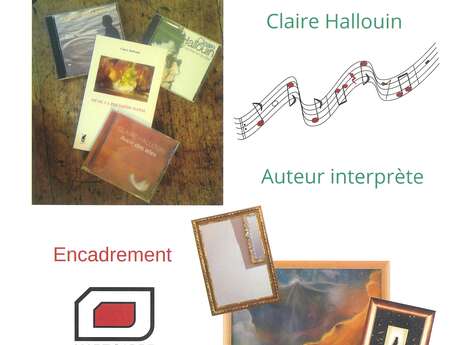 Exposition de peintures à l'huile, encadrement et auteur interprète