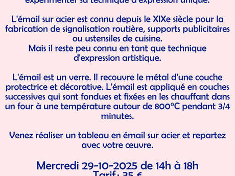 Stage émail sur acier