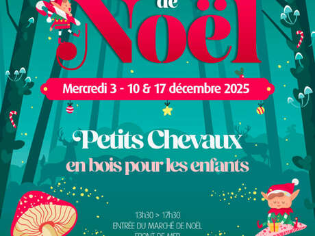 Balade en petits chevaux en bois "Sulky"