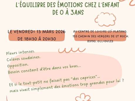Café parents "L'équilibre des émotions chez l'enfant de 0 à 3 ans"
