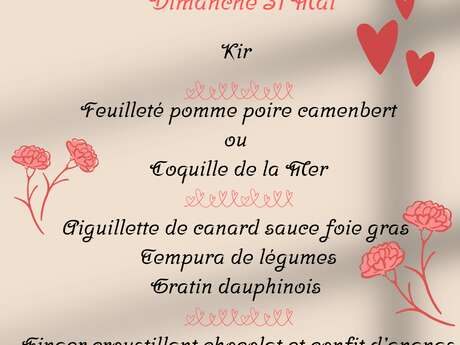 Mother's Day Menu