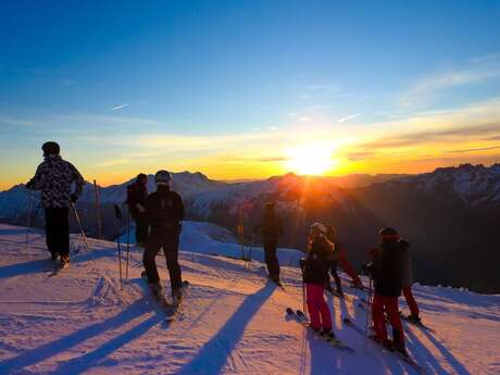 Ski coucher de soleil