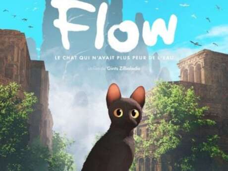 outdoor film screening of ’Flow, le chat qui n’avait plus peur de l’eau'