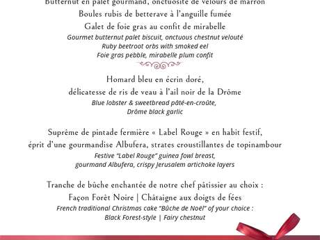 Menu of christmas day 2025 - La Table de la Réserve