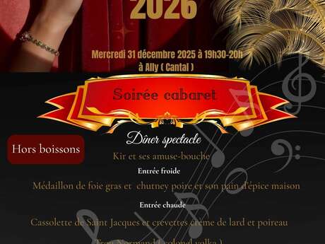 Soirée cabaret pour le réveillon du Nouvel An au Relais de Poste