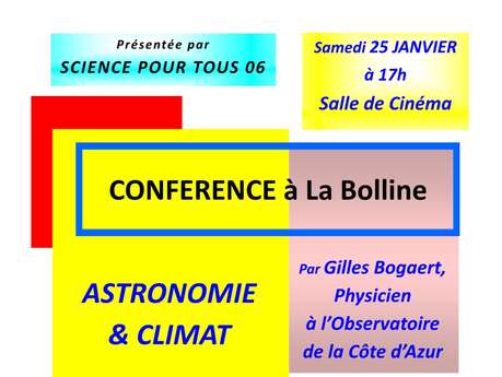 Conférence "Astronomie et climat" Sciences pour tous