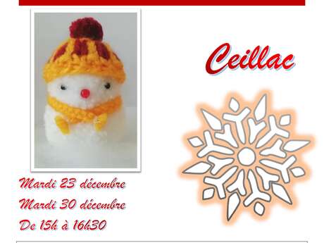 Workshop to create snowmen with wool pompons