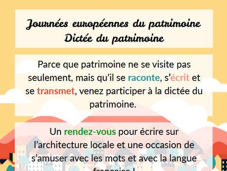 Les journées européennes du Patrimoine "Dictée du patrimoine"